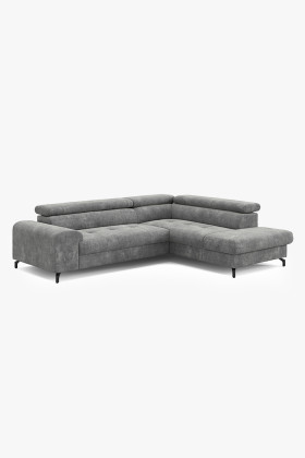 Ecksofa mit Stauraum und Schlaf-Funktion, modern, grau